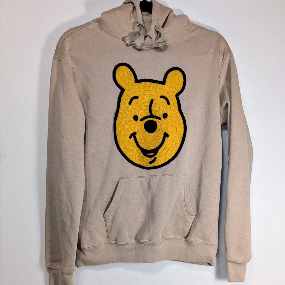 Disney Winnie the Pooh Sand Tan Embroidered Pooh Hoodie Size XS NWOT